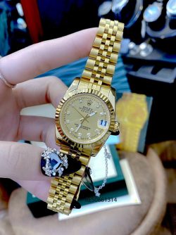 Đồng hồ đeo tay Cặp Rolex Oyster Perpetual Datejust mạ vàng cao cấp giá rẻ