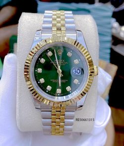 Đồng hồ Cặp Rolex Oyster Perpetual Datejust demi mặt xanh cao cấp