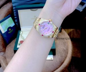 Đồng Hồ Rolex Oyster DATEJUST nữ dây vàng mặt hồng cao cấp