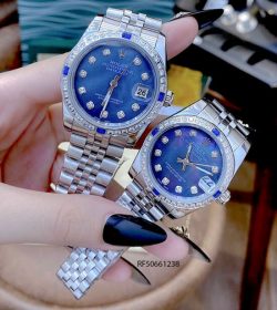 Đồng hồ Rolex Oyster Perpetual Datejust nữ dây trắng xanh cao cấp
