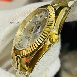 Đồng hồ Rolex Nam máy cơ automatic dây kim loại mạ vàng