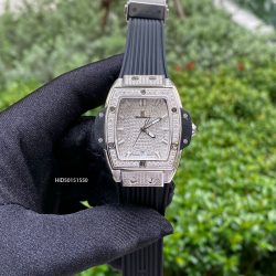 Đồng hồ nữ Hublot Senna Champin 88 mặt đính full đá dây mà trắng cao cấp