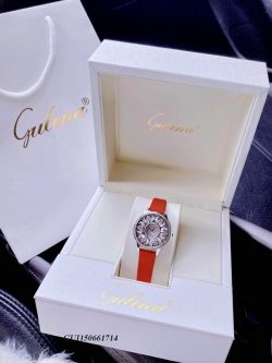 Đồng hồ Nữ Gulena AL238 mặt đính đá xoàn dây đỏ chính hãng